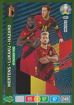 Mertens Lukaku Hazard Belgium Panini UEFA EURO 2020 MULTIPLE - Attacking Trio #445